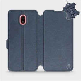 Etui ze skóry naturalnej do Xiaomi Redmi 8a - wzór Blue Leather