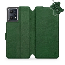 Etui ze skóry naturalnej do Realme 9 5G - wzór Green Leather