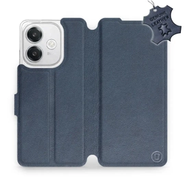 Etui ze skóry naturalnej do OPPO A40 - wzór Blue Leather