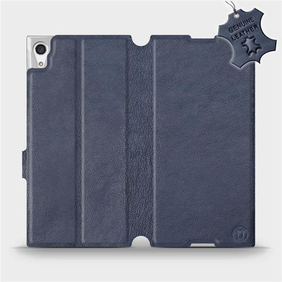 Etui ze skóry naturalnej do Sony Xperia XA1 Ultra - wzór Blue Leather