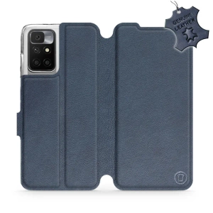 Etui ze skóry naturalnej do Xiaomi Redmi 10 - wzór Blue Leather