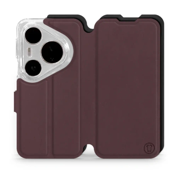 Etui Soft Touch do Huawei Pura 80 Pro - wzór Matowy burgund z czernią