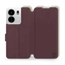 Etui Soft Touch do Xiaomi POCO C65 - wzór Matowy burgund z platyną