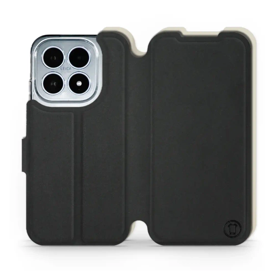 Etui Soft Touch do Xiaomi 17 - wzór Satynowa czerń z platyną