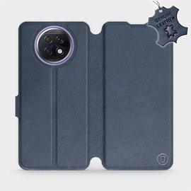 Etui ze skóry naturalnej do Xiaomi Redmi Note 9T - wzór Blue Leather