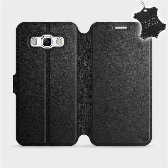 Etui ze skóry naturalnej do Samsung Galaxy J5 2016 - wzór Black Leather