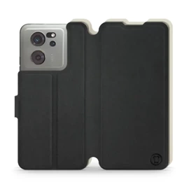 Etui Soft Touch do Xiaomi 13T - wzór Satynowa czerń z platyną
