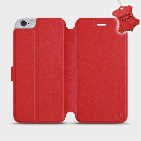 Etui ze skóry naturalnej do Apple iPhone 6s Plus - wzór Red Leather