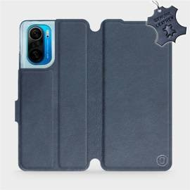 Etui ze skóry naturalnej do Xiaomi POCO F3 - wzór Blue Leather