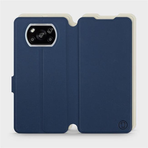 Etui Soft Touch do Xiaomi POCO X3 NFC - wzór Głęboki granat z platyną