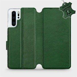 Etui ze skóry naturalnej do Huawei P30 Pro - wzór Green Leather