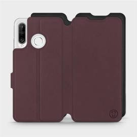 Etui Soft Touch do Huawei P30 Lite - wzór Matowy burgund z czernią