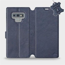 Etui ze skóry naturalnej do Samsung Galaxy Note 9 - wzór Blue Leather