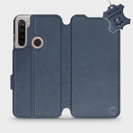 Etui ze skóry naturalnej do Xiaomi Redmi Note 8 - wzór Blue Leather