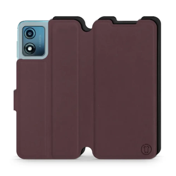 Etui Soft Touch do Motorola Moto E13 - wzór Matowy burgund z czernią