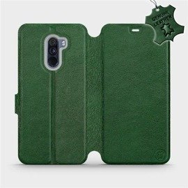 Etui ze skóry naturalnej do Xiaomi Pocophone F1 - wzór Green Leather