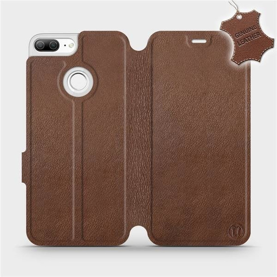 Etui ze skóry naturalnej do Huawei Honor 9 Lite - wzór Brown Leather