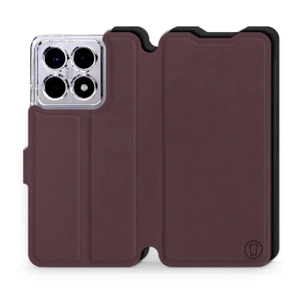 Etui Soft Touch do Xiaomi 14T Pro - wzór Matowy burgund z czernią