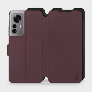 Etui Soft Touch do Xiaomi 12X - wzór Matowy burgund z czernią