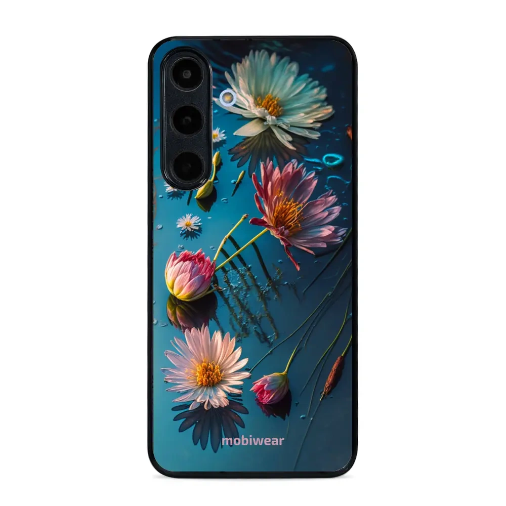 Mobiwear Glossy Case, Handyhülle, Geräteschutz, stilvolle Grafik, sicheres Gehäuse, Blau-Blumig