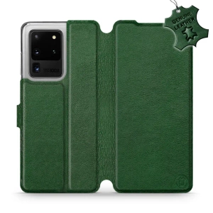 Etui ze skóry naturalnej do Samsung Galaxy S20 Ultra - wzór Green Leather