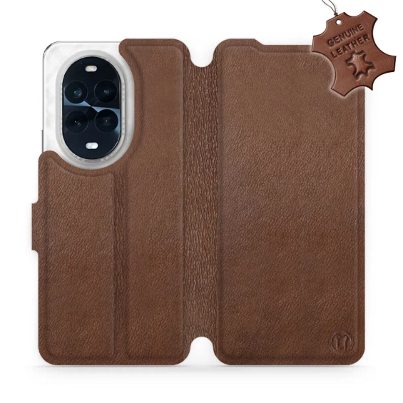 Etui ze skóry naturalnej do Huawei Nova 13 Pro - wzór Brown Leather