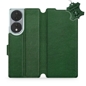 Etui ze skóry naturalnej do Huawei Honor 70 - wzór Green Leather