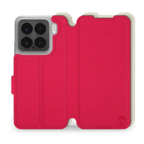 Etui Soft Touch do Xiaomi 15 - wzór Żywa czerwień z platyną