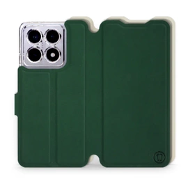 Etui Soft Touch do Xiaomi 14T Pro - wzór Miejska zieleń z platyną