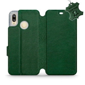 Etui ze skóry naturalnej do Huawei P20 Lite - wzór Green Leather