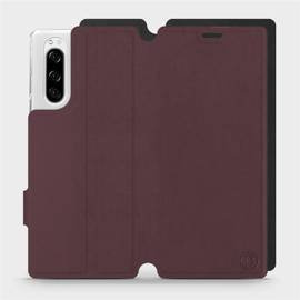 Etui Soft Touch do Sony Xperia 5 - wzór Matowy burgund z czernią