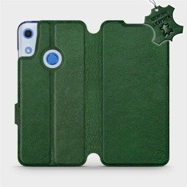 Etui ze skóry naturalnej do Huawei Y6S - wzór Green Leather