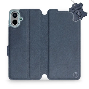 Etui ze skóry naturalnej do Samsung Galaxy A07 - wzór Blue Leather