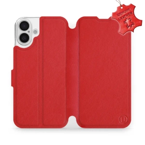 Etui ze skóry naturalnej do Apple iPhone 16 Plus - wzór Red Leather