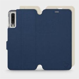 Etui Soft Touch do Samsung Galaxy A7 2018 - wzór Głęboki granat z platyną