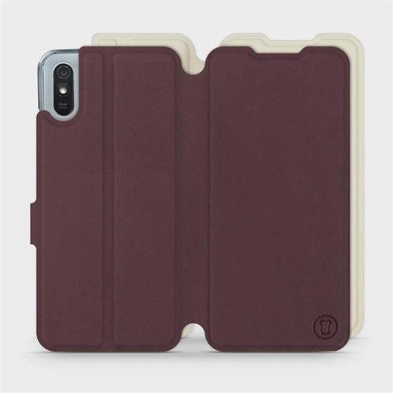 Etui Soft Touch do Xiaomi Redmi 9A - wzór Matowy burgund z platyną