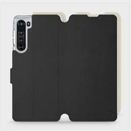 Etui Soft Touch do Motorola Edge - wzór Satynowa czerń z platyną