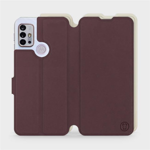 Etui Soft Touch do Motorola Moto G10 - wzór Matowy burgund z platyną