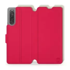 Etui Soft Touch do Sony Xperia 10 V - wzór Żywa czerwień z platyną