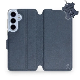 Etui ze skóry naturalnej do Samsung Galaxy S25 FE 5G - wzór Blue Leather