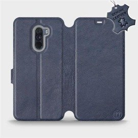 Etui ze skóry naturalnej do Xiaomi Pocophone F1 - wzór Blue Leather