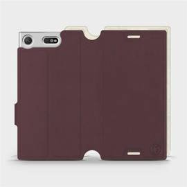 Etui Soft Touch do Sony Xperia XZ1 Compact - wzór Matowy burgund z platyną
