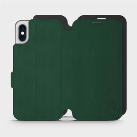 Etui Soft Touch do Apple iPhone X - wzór Miejska zieleń z czernią