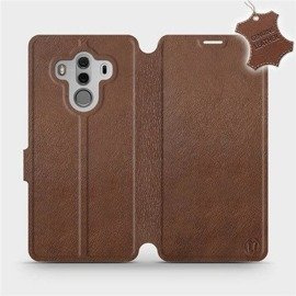 Etui ze skóry naturalnej do Huawei Mate 10 Pro - wzór Brown Leather