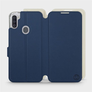 Etui Soft Touch do Samsung Galaxy M11 - wzór Głęboki granat z platyną