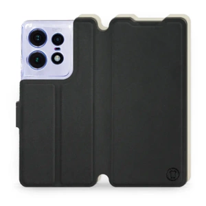 Etui Soft Touch do Motorola Edge 50 Pro - wzór Satynowa czerń z platyną