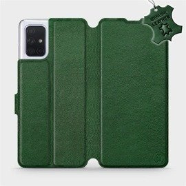 Etui ze skóry naturalnej do Samsung Galaxy A71 - wzór Green Leather