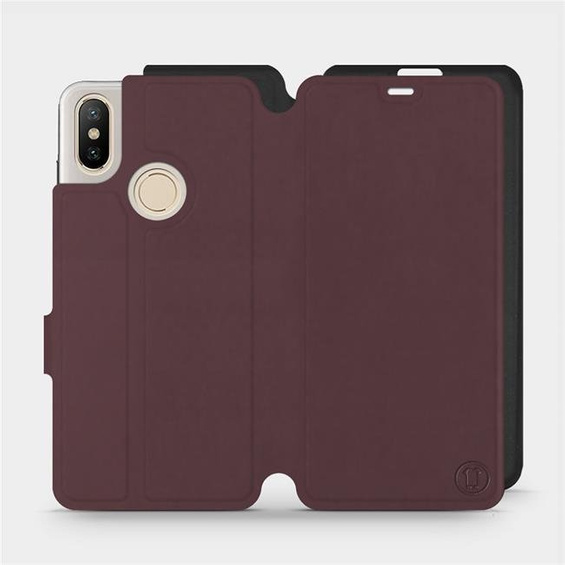 Etui Soft Touch do Xiaomi Mi A2 - wzór Matowy burgund z czernią