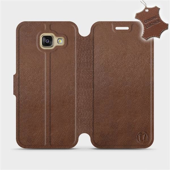 Etui ze skóry naturalnej do Samsung Galaxy A3 2016 - wzór Brown Leather