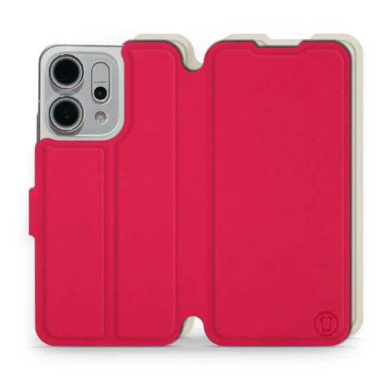 Etui Soft Touch do OPPO Reno 14 5G - wzór Żywa czerwień z platyną